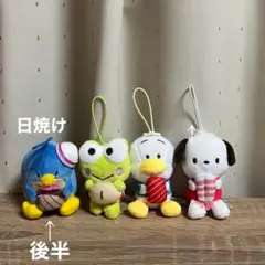 スシローはぴだんぶい　マスコット　ペックル、ポチャッコ、ケロッピ、サム