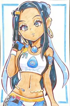 ポケモン　ルリナ　手書きイラスト