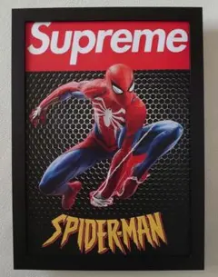A4ポスターフレーム付き壁掛けパロディSupreme　SPIDERMAN⑤