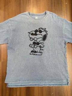 美品 graniph スヌーピー刺繍Tシャツ Sサイズ ライトブルー