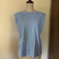 Shps シップス／ノースリーブ　定番のシンプル　カットソー　水色・ブルー