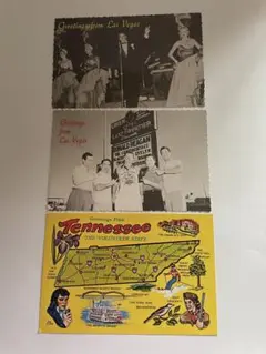 80年代レトロ絵葉書　ロナルドレーガン大統領俳優時代2枚　テネシー州観光絵葉書