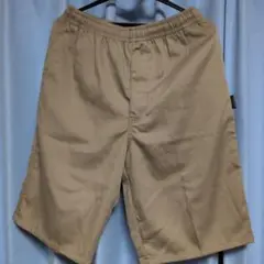ベージュ ゴムウエスト ショートパンツ