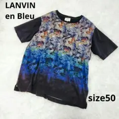ランバンオンブルー　メンズグラフィックTシャツ 自然 黒 青 50 XL