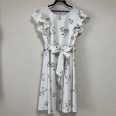 ミッシュマッシュ MISCH MASCH 袖フレアー花柄ワンピース　Mサイズ　白