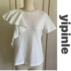 韓国ブランド　yipnle アシンメトリーフリルTシャツ