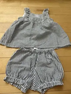 ベビー　セットアップ　ストライプ　80