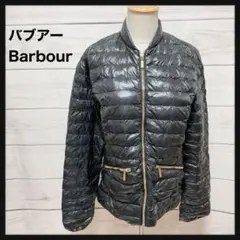 【良品】バブアー Barbour★M ファイバーダウンジャケット ブラック 黒