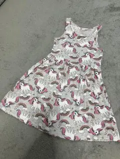 H&M ユニコーン柄 ノースリーブワンピース 134/140