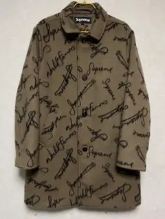 SUPREME 納品書付 Script Logos Overcoat コート