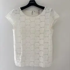 組曲 クミキョク ラッセルレース フラワー Tシャツ　カットソー 半袖