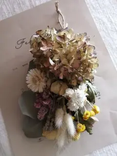 ②　ナチュラルスワッグ　ドライフラワー　くすみ色が可愛い
