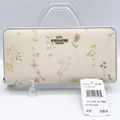 【未使用保管品】COACH/コーチ/長財布/白/花柄/キャンバスレザー/新作