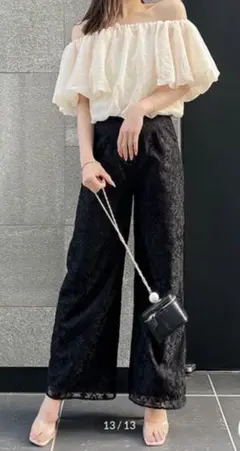 美品、エイミーイストワールeimyistoireレースワイドパンツ