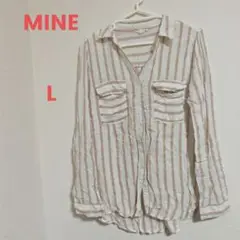 MINE ストライプ 長袖シャツ　L