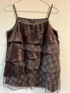 COMME CA ISM フリルキャミソール L ブラウン