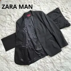 ZARA MAN メンズ セットアップ スーツ ロゴボタン ブラックフォーマル