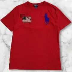 ポロバイラルフローレンビックポニー 赤 半袖 アメリカ国旗 150 【処分品】