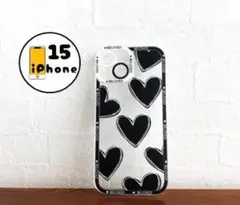 iPhone15 ケース　カバー　スマホケース　クリアーケース　黒