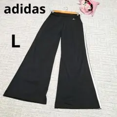 adidas アディダス ワイドパンツ ジャージ スポーツ シンプル ブラックL