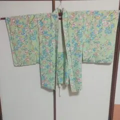 羽織 緑系 花柄 花模様