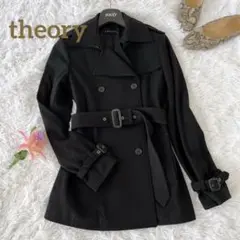 ☆Theory☆ベルトマーク ショートコート ブラック黒 サイズ2