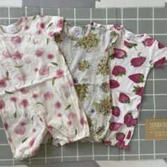 ハッカベビー　ロンパース3点セット　約７０c m