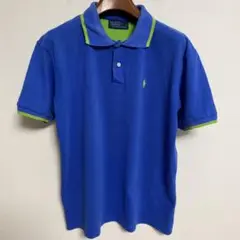 Polo Ralph Lauren 青 緑アクセント ポロシャツ XXL