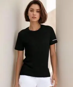 ブラック 半袖 Tシャツ メッシュ生地　XLサイズ