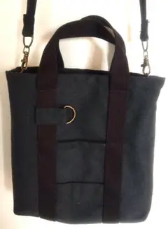 〈ハンドメイド〉黒キャンバスミニトートバッグ