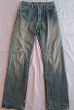 90s Wrangler ストレートデニム ダメージデニム ライトブルー