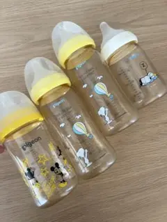 ピジョン母乳実感哺乳瓶 4本セット スヌーピーまミッキー