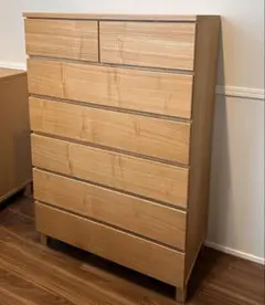 無印良品　木製６段チェスト　タモ材