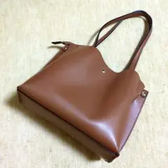 ブラウン ショルダーバッグ 合成皮革 フェイクレザー
