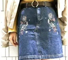 【美品】PAGE BOY デニムスカート　刺繍