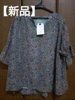 【新品】しまむら　CAFii　4L　ブラウス　シャツ　ペイズリー　シフォン