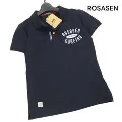 新品　ROSASEN ネイビー ポロシャツ サーフィンロゴ　ロサーセン　鹿子