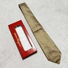 Salvatore Ferragamo ゴールド シルクネクタイ シルク