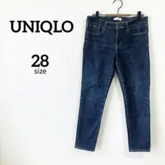 【ユニクロ】ストレッチスキニーデニムパンツ 28㌅ 青 ブルー アンクル丈