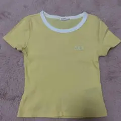 GAP イエロー リブTシャツ S