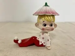 陶器製レトロ人形 　置物　妖精　エルフ　ビンテージ