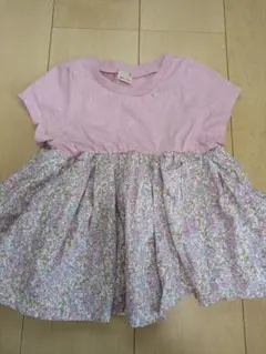petit main チュニック 100cm ピンク 花柄