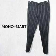 モノマート スラックス パンツ ボトムス ストライプ柄 センタープレス 細身 S