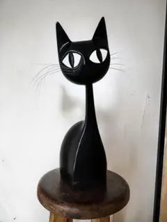 モダンアート希少な芸術品 黒猫のオブジェ(インテリア