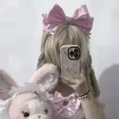 カチューシャ ピンク リボン