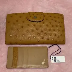 ◎未使用に近いです◎ Bag Liore バグリオ　オーストリッチ 長財布 BagLiore/バグリオ】二つ折り 長財布 オーストリッチ グレー