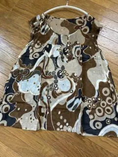 ブラウン系抽象柄 半袖Tシャツ