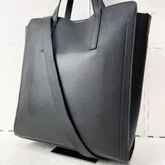 極美品　ユナイテッドアローズ　トートバッグ　シボ革　ビジネスバッグ　A4収納　黒
