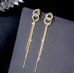 610 ゴールド ピアス czダイヤモンド ジルコン 韓国 ジュエリー 結婚式