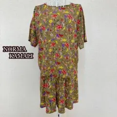 ⚫︎美品【NORMA KAMALI】花柄＊セットアップ　タックパンツ　薄手